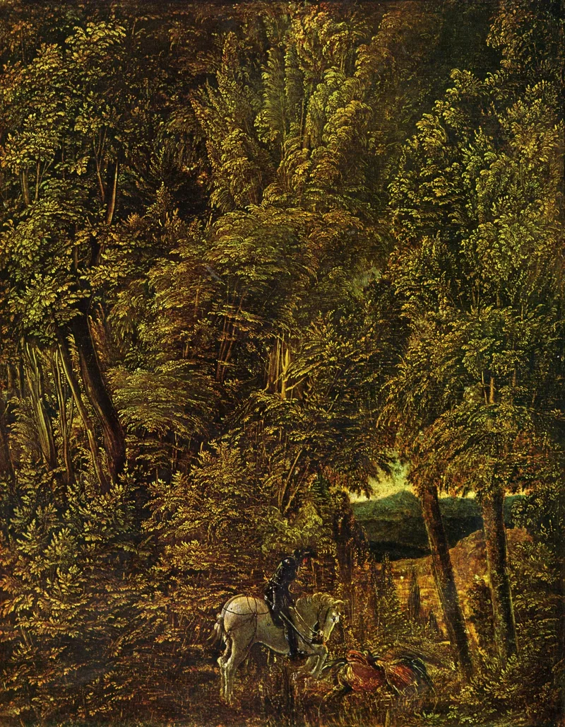 Forest Scene with Saint George Fighting the Dragon by Albrecht Altdorfer, 1510