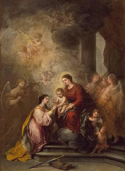 The Mystic Marriage of Saint Catherine by Bartolome Esteban Murillo