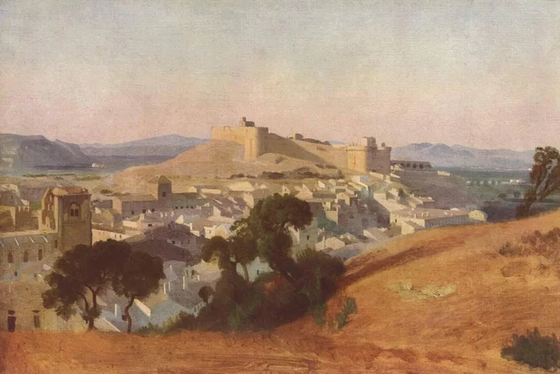 View from Villeneuve Lés Avignon, Saint André Fort by Camille Corot, 1836