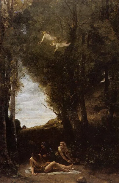 Saint Sebastian in a Landscape by Camille Corot