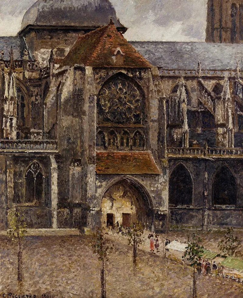 Portal from the Abbey Church of Saint Laurent by Camille Pissarro, 1901
