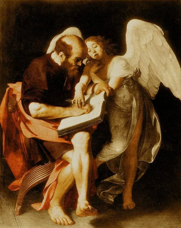 Saint Matthew and the Angel by Caravaggio, 1602