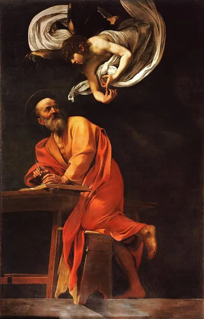 Inspiration of Saint Matthew by Caravaggio