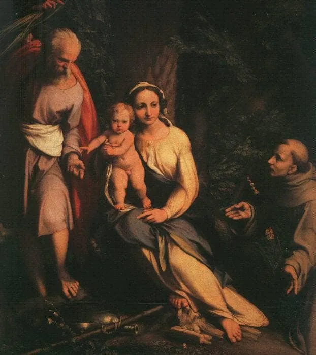The Rest on the Flight to Egypt with Saint Francis by Correggio, 1517