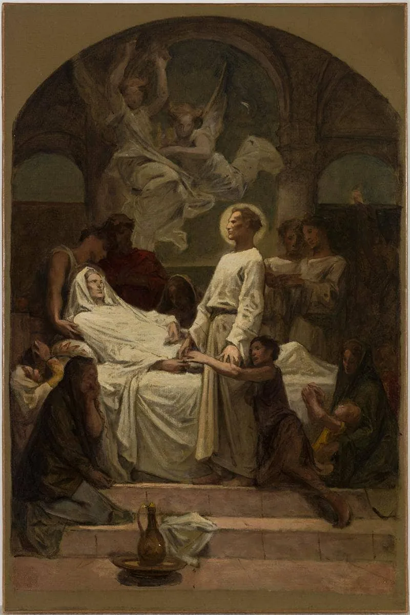 The death of sainte Monique (sketch for the Saint-Augustin church) by Diogène Maillart, 1874