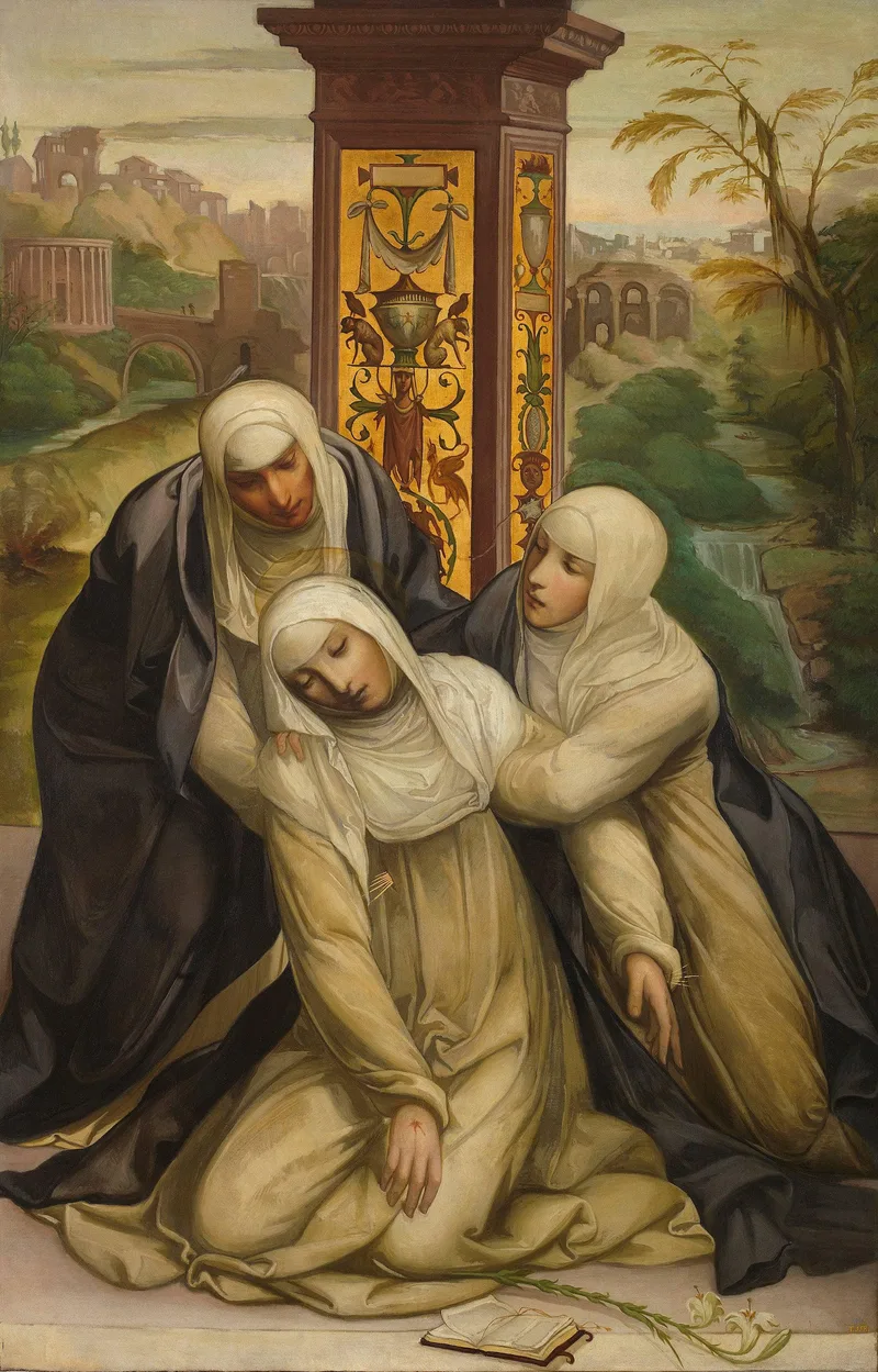 Stigmatization of Saint Catherine of Siena by Eduardo Rosales, 1862