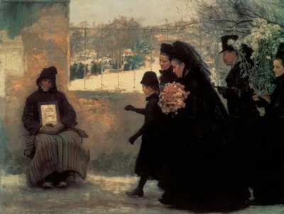All Saints" Day by Émile Friant