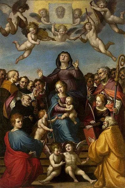 Madonna and Child with Saint Anne and the patron saints of Florence by Fra Bartolomeo, 1510