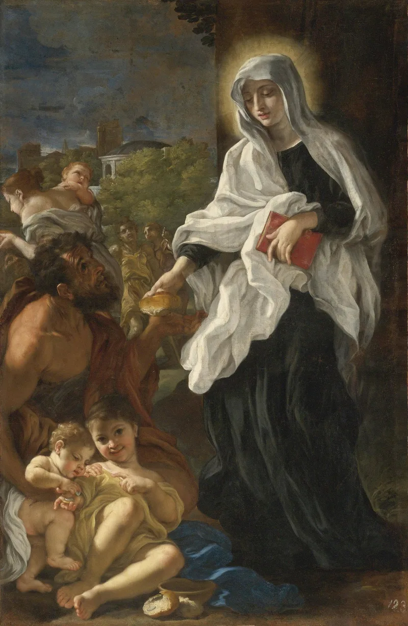 Saint Francesca Romana Giving Alms by Giovanni Battista Gaulli
