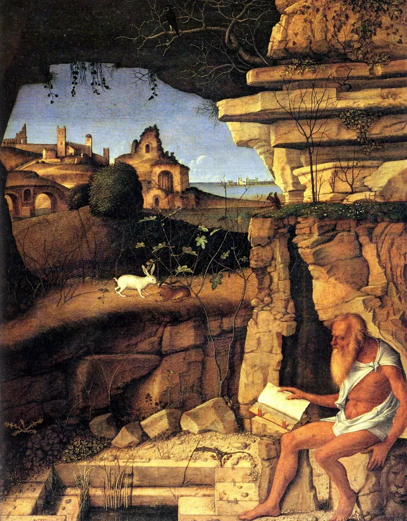Saint Jerome Reading by Giovanni Bellini, 1490