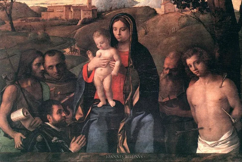 Madonna and Child with Saints and a Donor by Giovanni Bellini, 1507