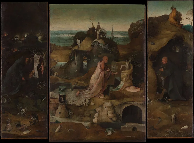 Hermit Saints Triptych by Hieronymus Bosch, 1505