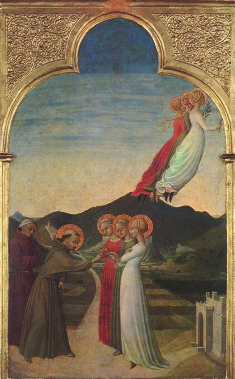 The mystical marriage of Saint Francis of Assisi by Il Sassetta (Stefano di Giovanni), 1444