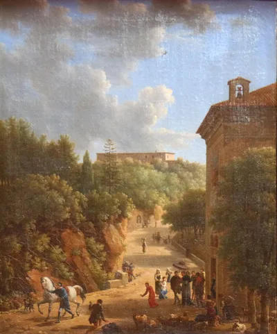 Scène De La Vie Italienne, Le Saint-sacrement Porté Aux Malades by Jean-Joseph-Xavier Bidauld