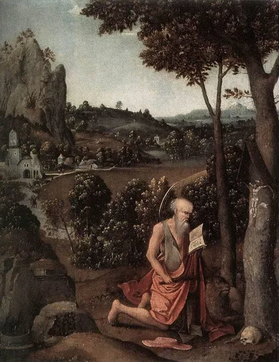 Rocky Landscape with Saint Jerome by Joachim Patinir