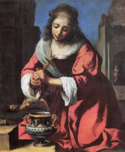 Saint Praxedis by Johannes Vermeer