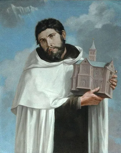 St. Agabus standing in front of a clouded sky. Patron saint of prophets and fortune tellers. by Juan Bautista Maíno