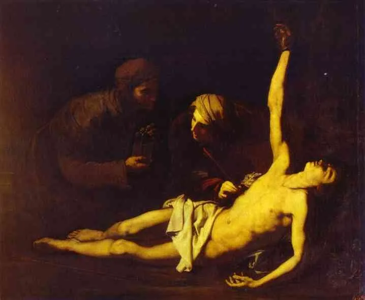 Saint Sebastian Attended by Saint Irene by Jusepe de Ribera, 1628