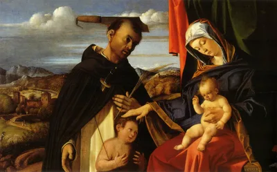 Madonna and Child with Saint Peter Martyr by Lorenzo Lotto