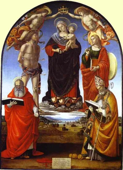 The Virgin and Child among Angels and Saints by Luca Signorelli