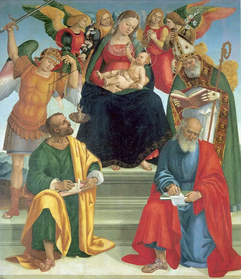 Madonna and Child with Saints and Angels by Luca Signorelli, 1510