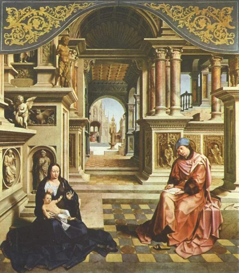 Saint Luke painting the Virgin by Mabuse, 1520