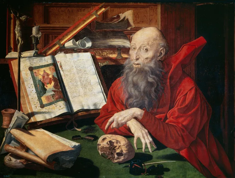 Saint Jerome in his study by Marinus van Reymerswaele, 1541