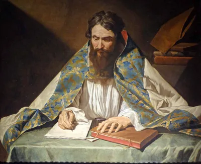 Portrait of Saint Ambrose by Matthias Stom