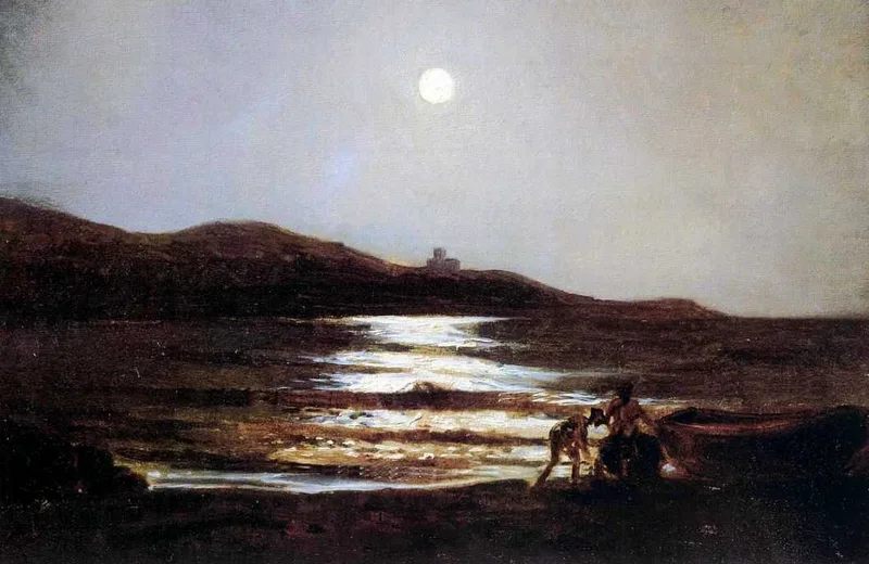 The view from Santo Terenzo at Lerici by night by Nikolai Ge, 1862