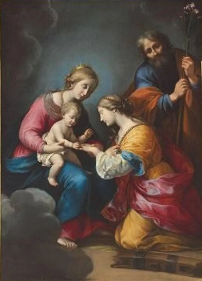 The Mystic Marriage of Saint Catherine with Saint Joseph in attendance by Onorio Marinari