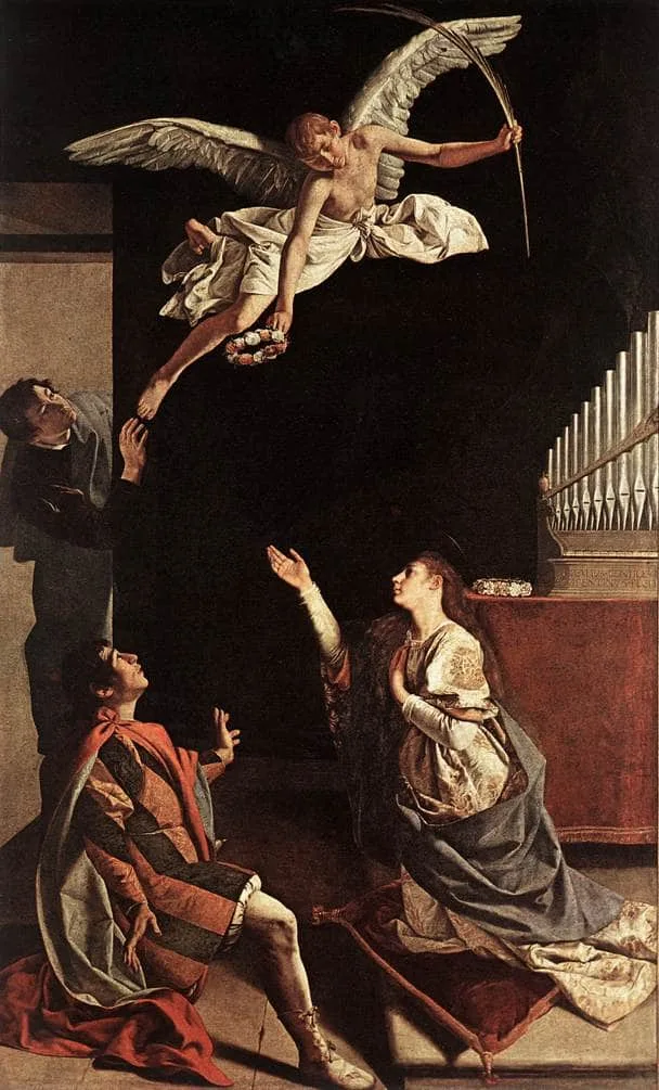 Saints Cecilia, Valerianus and Tiburtius by Orazio Gentileschi, 1607