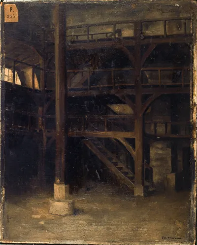 Interior view of the old carousel on rue Sainte-Marguerite by Pascal Dagnan-Bouveret