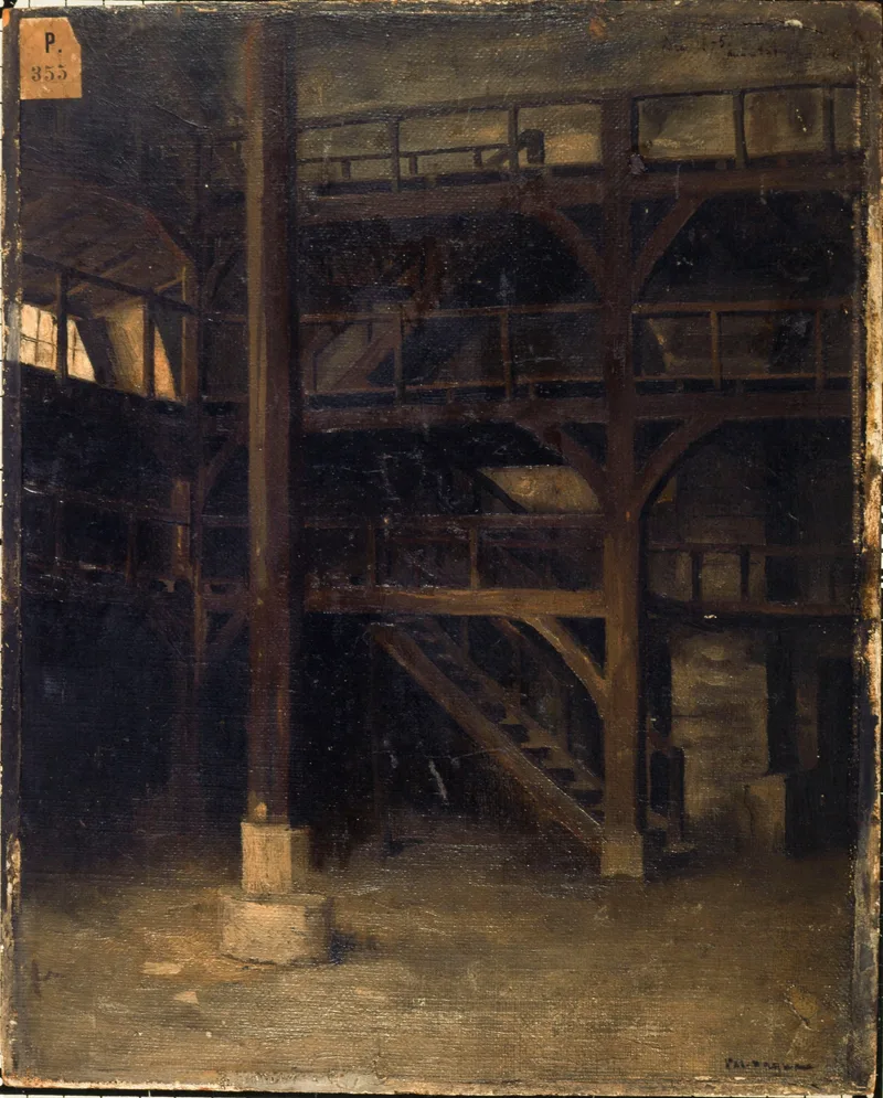 Interior view of the old carousel on rue Sainte-Marguerite by Pascal Dagnan-Bouveret