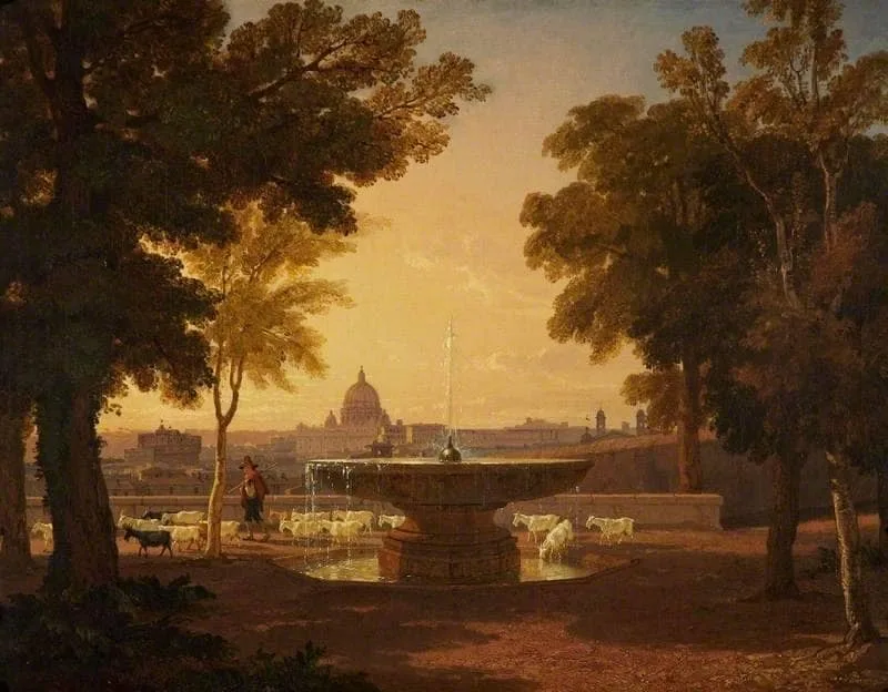 A Distant View of Saint Peter’s, Rome by Penry Williams, 1828