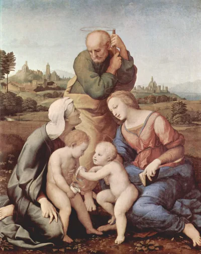 The Holy Family with Saints Elizabeth and John by Raphael