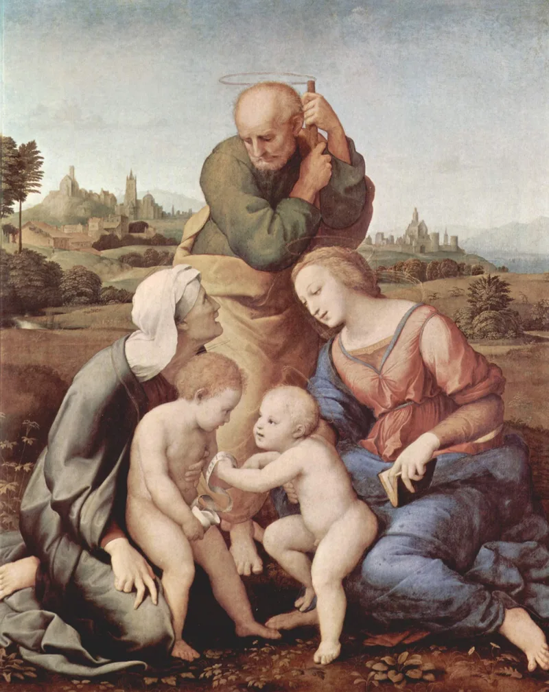 The Holy Family with Saints Elizabeth and John by Raphael, 1506