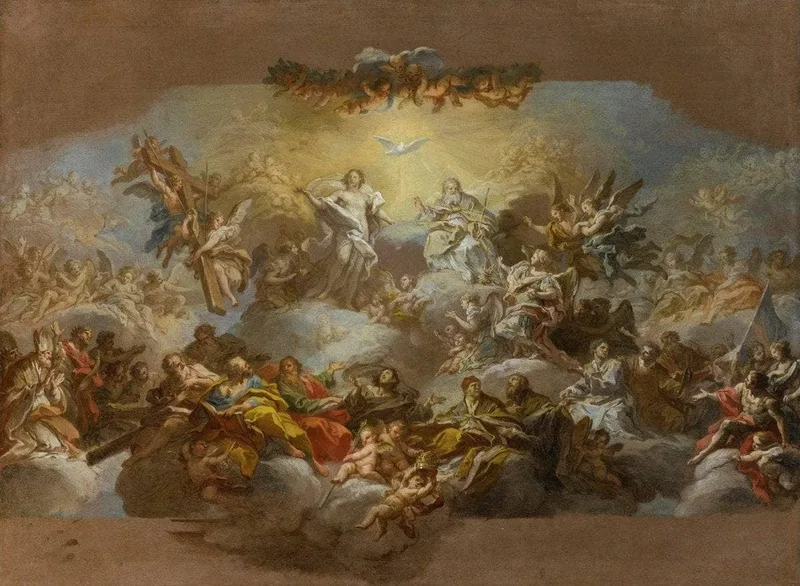 The Holy Trinity and Saints in Glory by Sebastiano Conca, 1735