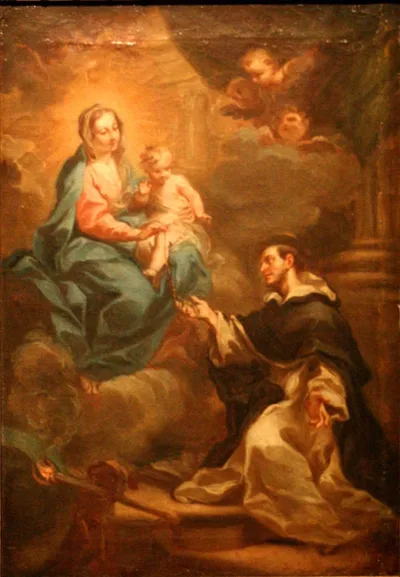 La Vierge Remettant Le Rosaire À Saint Dominique by Sebastiano Conca