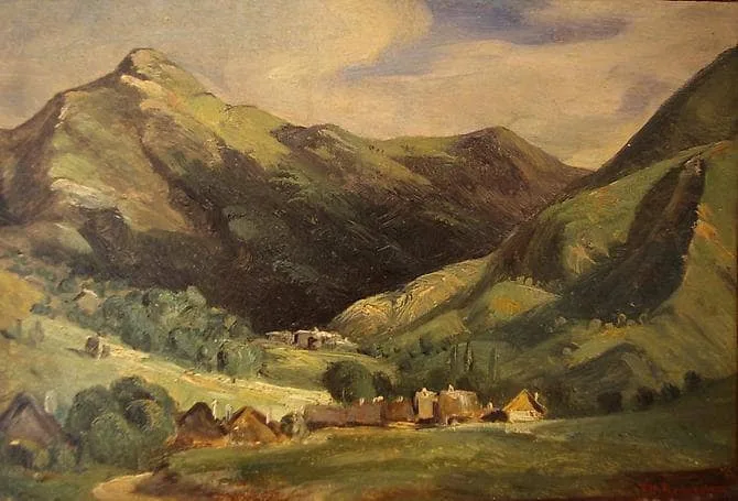 Landscape at Vigerie, valley Santoire, Auvergne by Theodore Rousseau, 1830