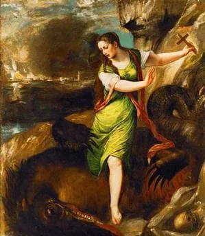 Saint Margaret and the Dragon by Titian, 1565