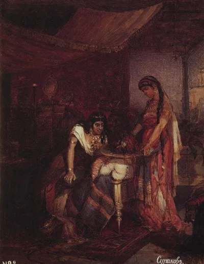 Salome brings head of Saint John the Baptist to her mother Herodias by Vasily Surikov