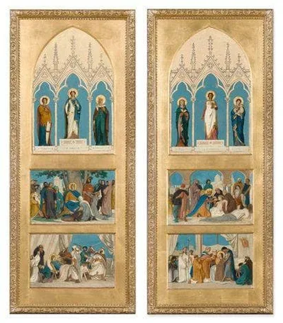 Saint Louis Dispensing Justice; Saint Louis Made Prisoner at Mansourah and Faith, Hope and Charity by William-Adolphe Bouguereau